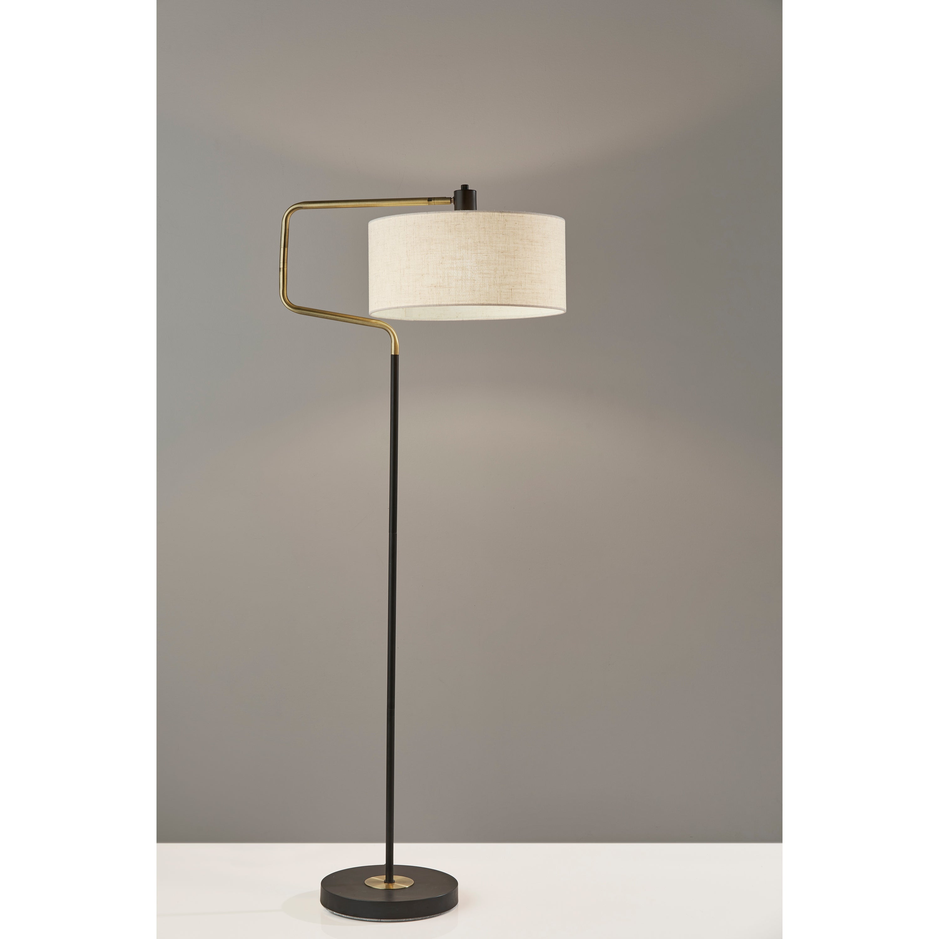Carson Carrington Yngered Black and Anitque Brass Floor Lamp - Mycitystee