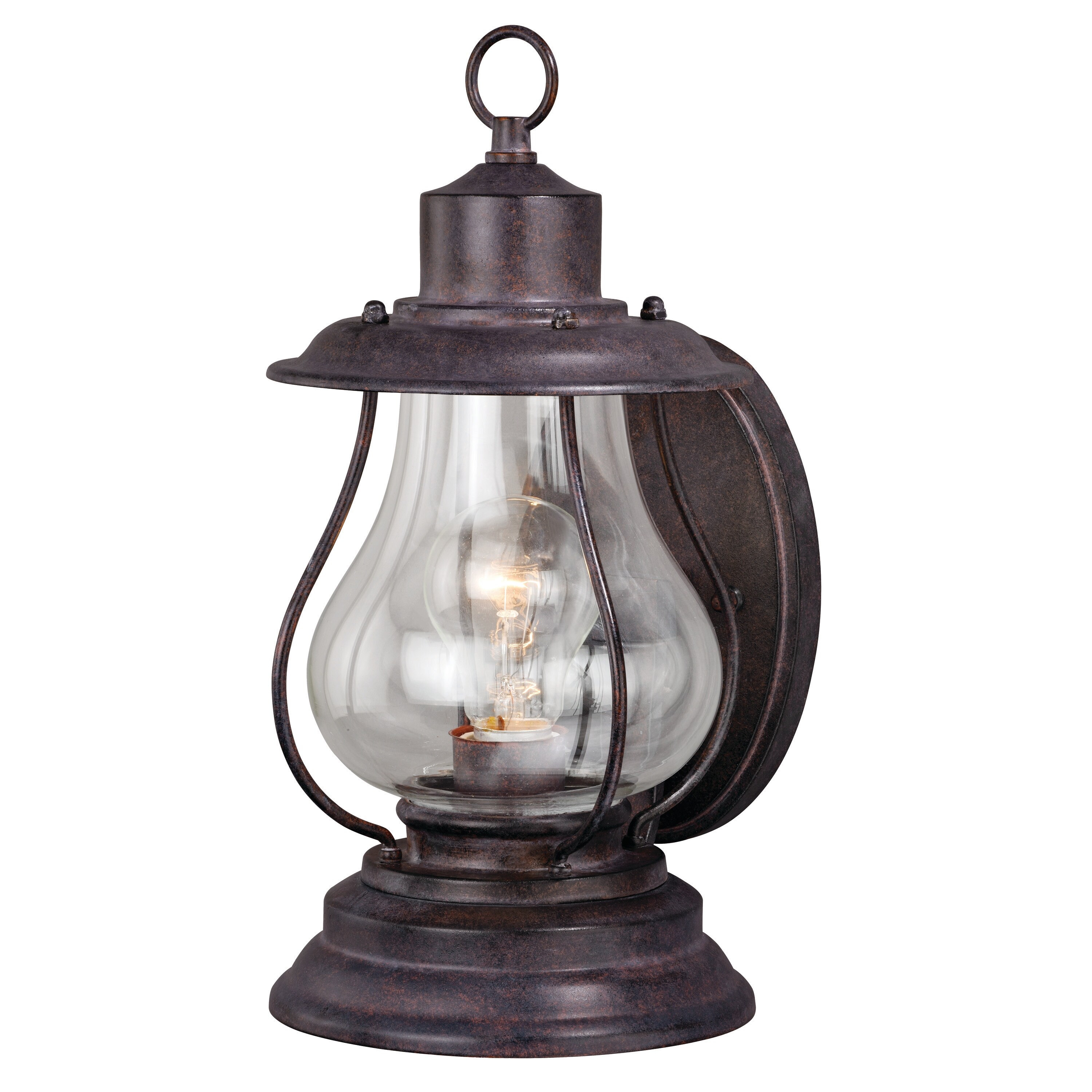 Dockside 1 Light Bronze Coastal Outdoor Wall Lantern Clear Glass - 6.25-in W x 12.75-in H x 8-in D - Mycitystee