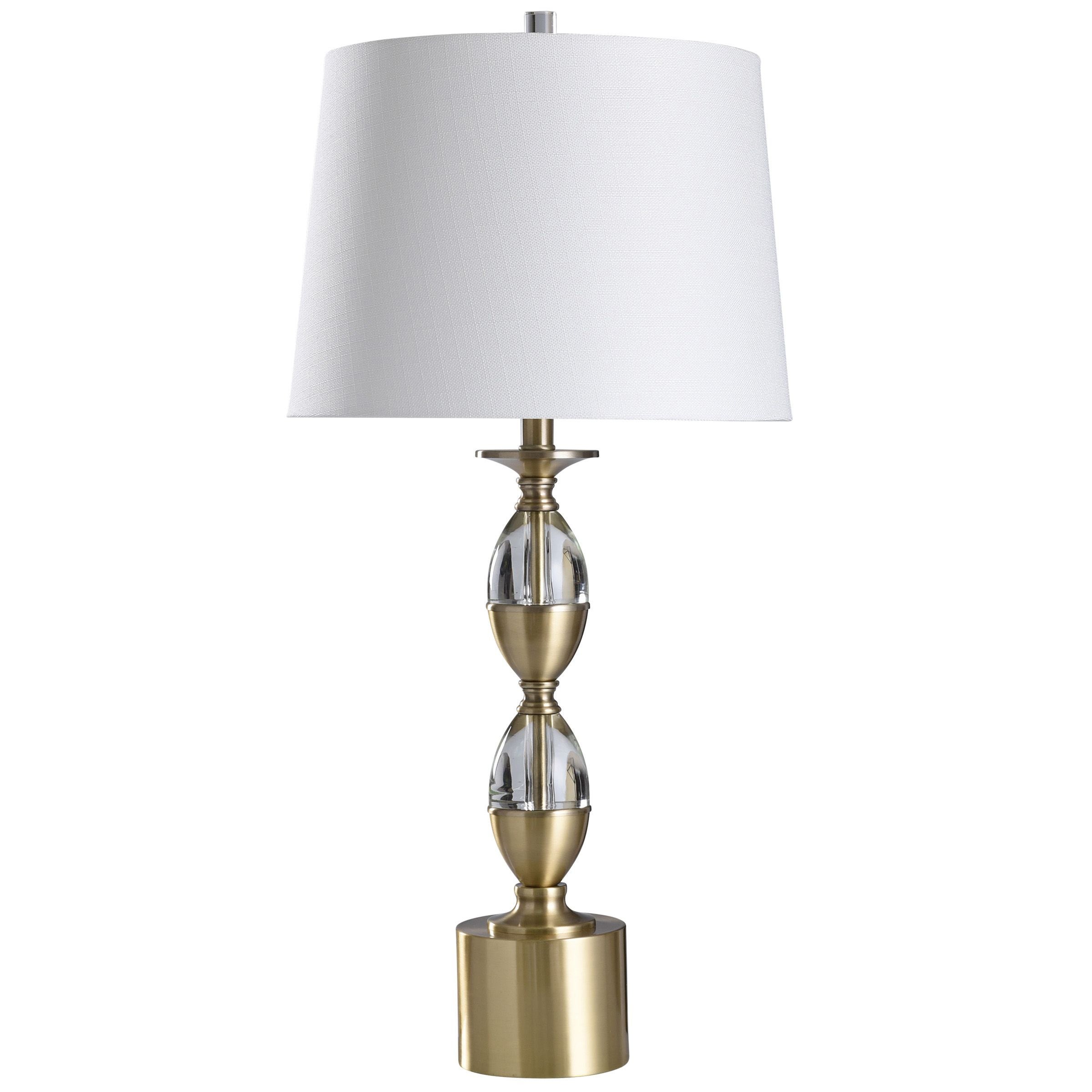 StyleCraft Matlock Clear Crystal Glass and Metal Stacked Ovals Table Lamp - Mycitystee
