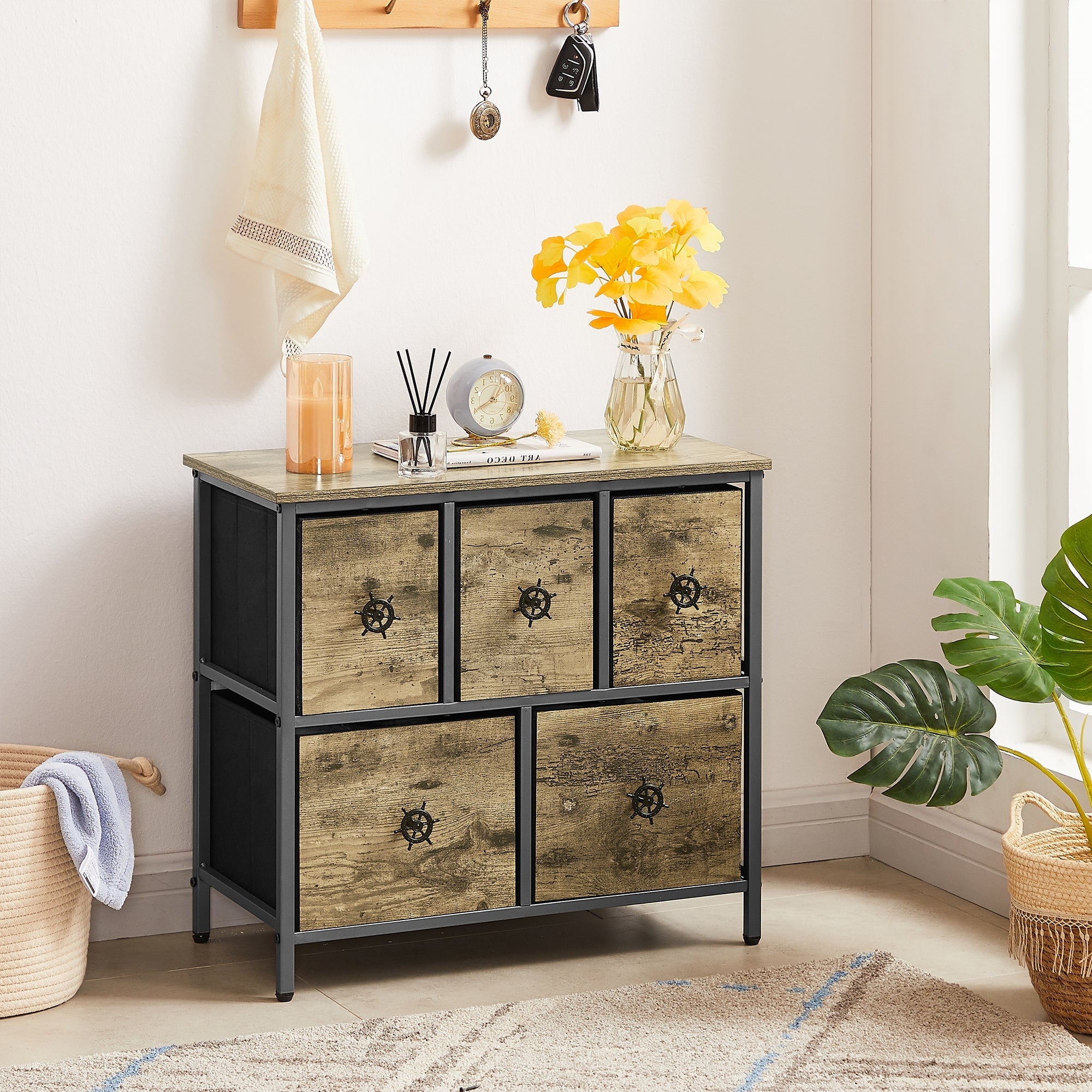 5 Drawers Dresser Bedroom Furniture Storage Tower Unit for Home Living room - - 37211353 - Mycitystee