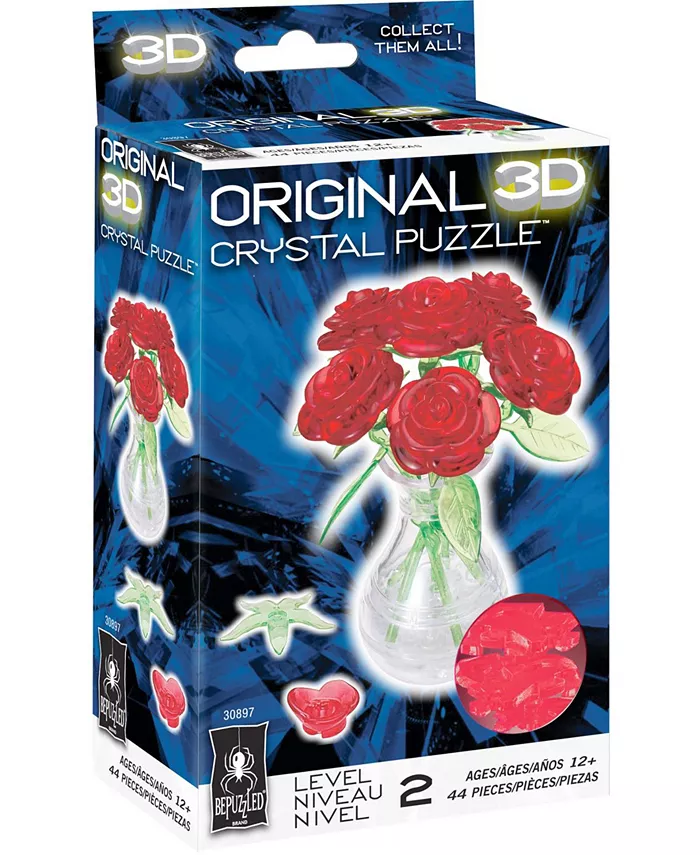 BePuzzled 3D Crystal Puzzle - Roses in a Vase - Mycitystee