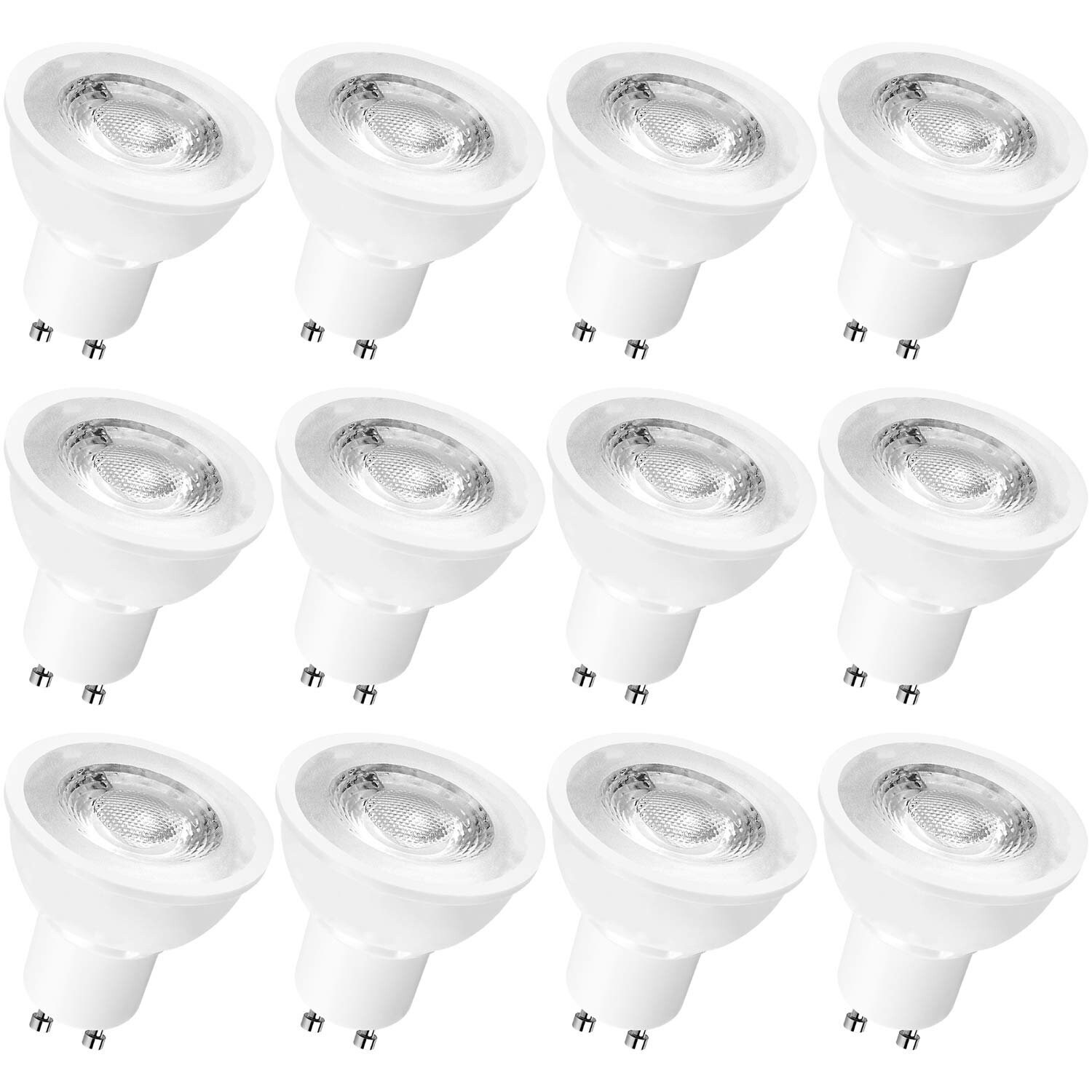 Luxrite MR16 GU10 LED Bulbs Dimmable， 50W Halogen Equivalent， 500 Lumens， 120V， Enclosed Fixture Rated (12 Pack) - Mycitystee