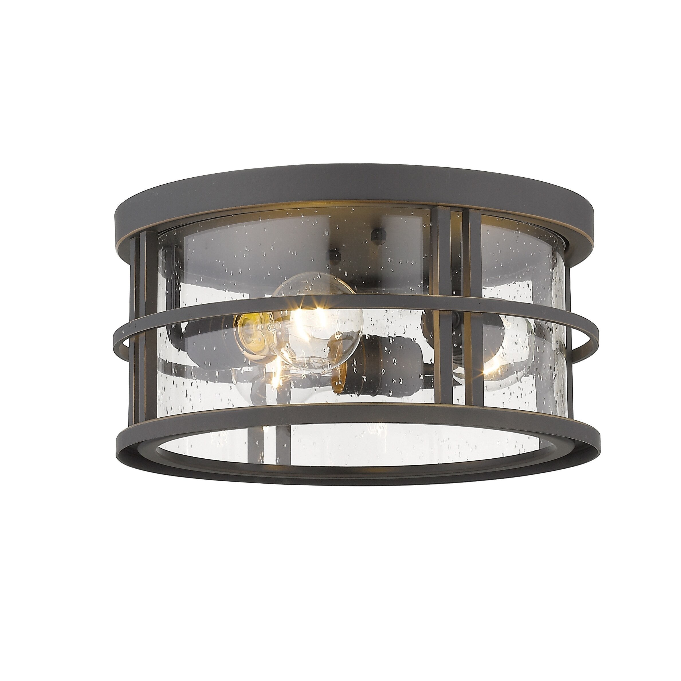 Jordan 3 Light Outdoor Flush Ceiling Mount Fixture in Oil Rubbed Bronze - Mycitystee