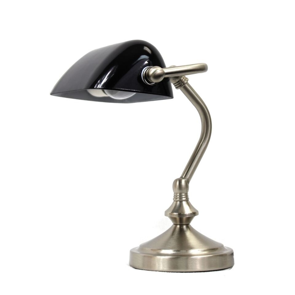 Simple Designs Traditional Mini Banker's Lamp with Glass Shade - 7.5