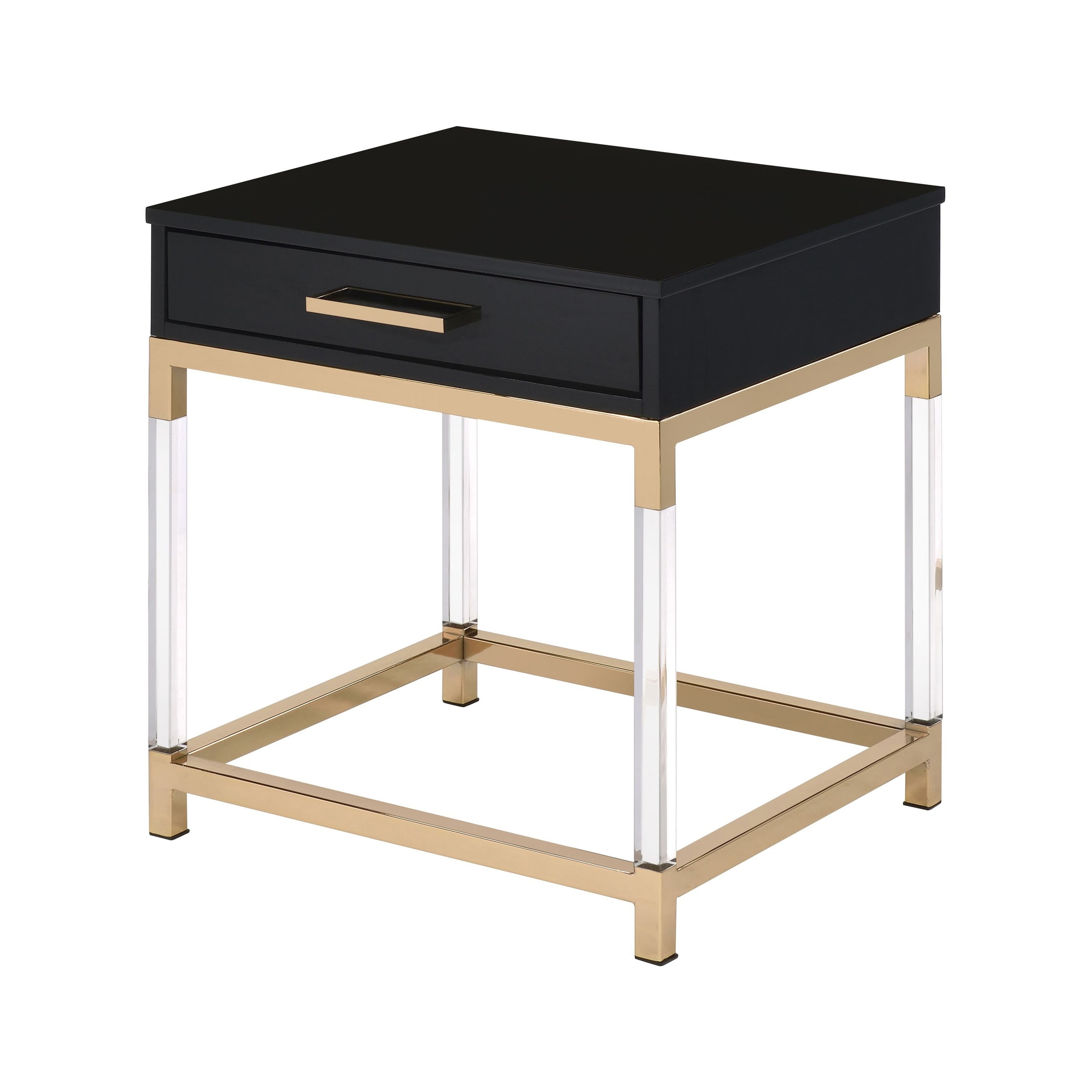 ACME Adiel Rectangular End Table in Black and Gold - Mycitystee