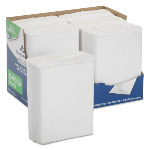 Georgia Pacific Professional Professional Series Premium Folded Paper Towels in Convenient EZ Access Carton， C-Fold， 10 x 13， 200/Pack， 6 Packs/Carton - Mycitystee