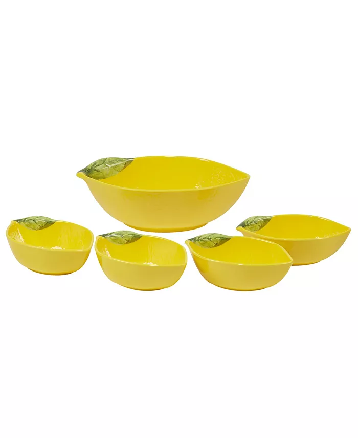 Certified International Certified 3-D Lemon 5 Piece Melamine Serving Bowl Set - Mycitystee