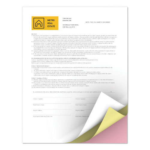 Xerox Revolution Carbonless 3-Part Paper， 8.5 x 11， White/Canary/Pink， 5，000/Carton (3R12425) - Mycitystee