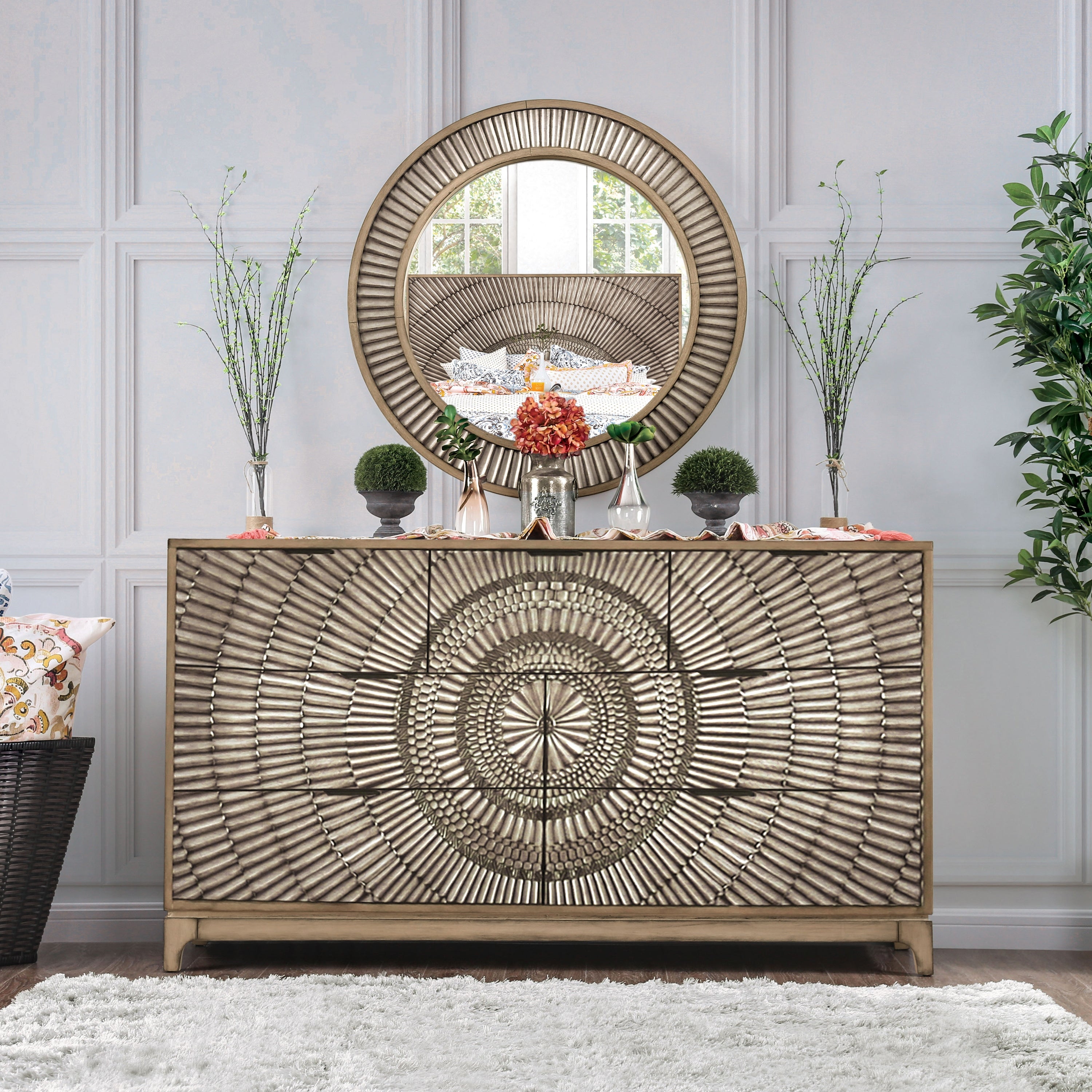 The Curated Nomad Levant Farmhouse Antique Grey 7-drawer Dresser - - 27600355 - Mycitystee