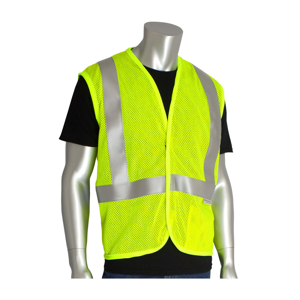 Protective Industrial Products ANSI Type R Class 2 AR/FR Mesh Vest Hi Vis Yellow XL - Mycitystee