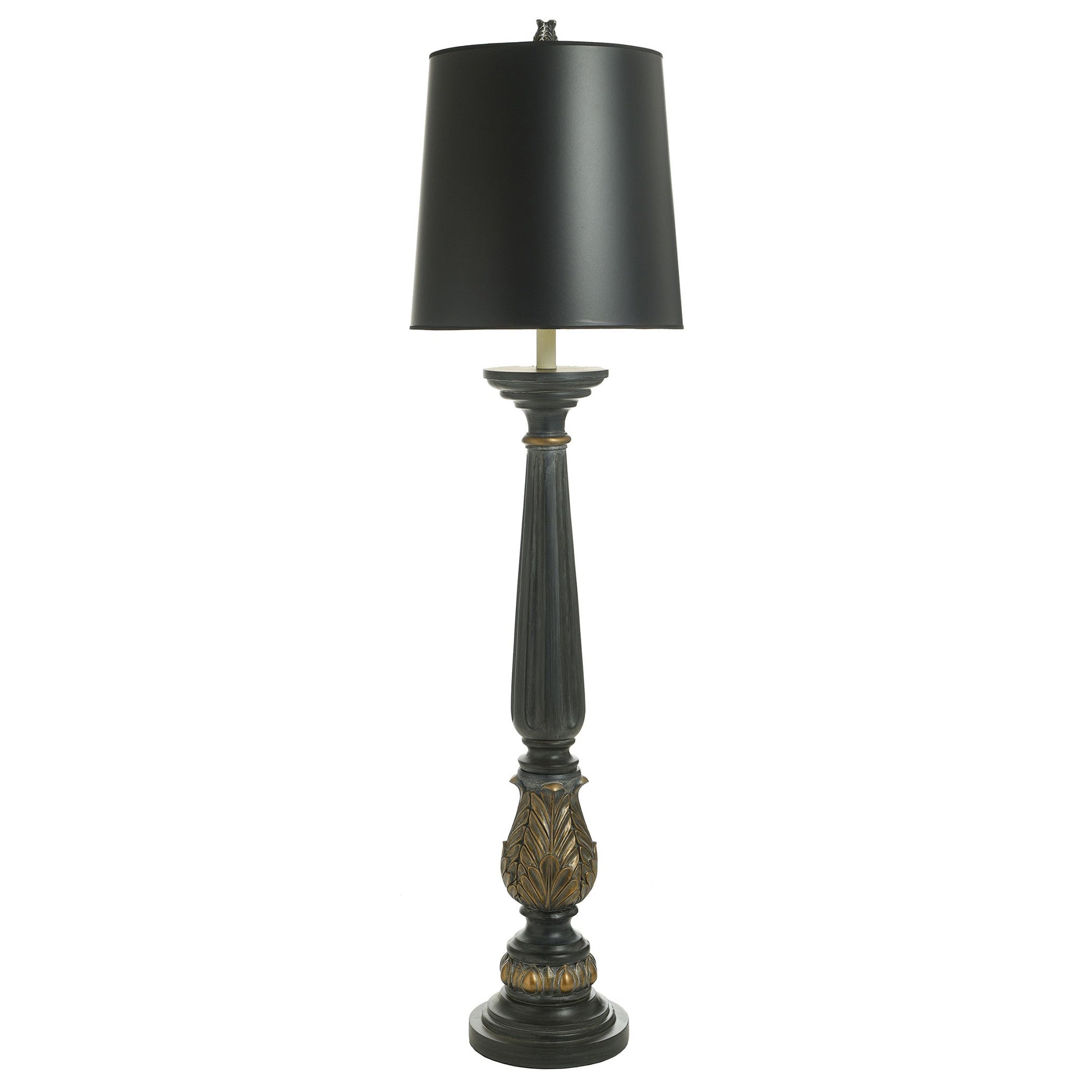 Dann Foley Lifestyle - Floor Lamp - Grecian Motifs In Malta Black， Bronze Finish - Mycitystee