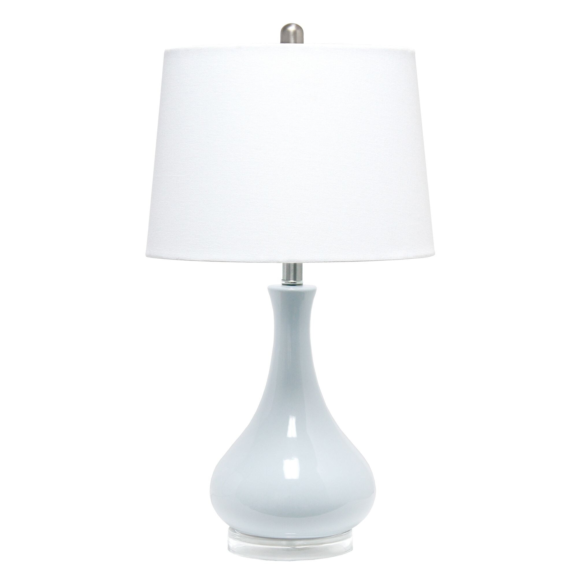 Elegant Designs Ceramic Tear Drop Shaped Table Lamp - Light Blue - 14