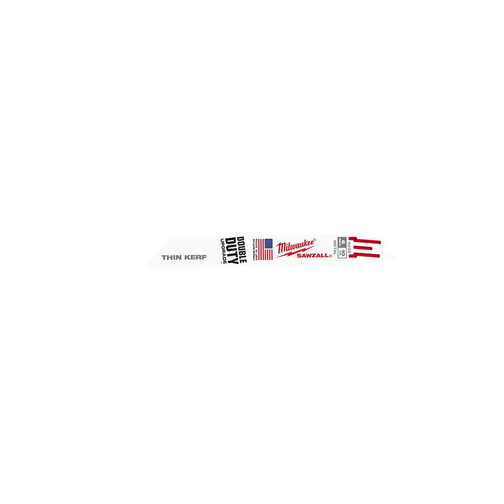 Milwaukee 6 in. 10 TPI Thin Kerf SAWZALL Blades 5PK 48-00-5092 from Milwaukee - Mycitystee
