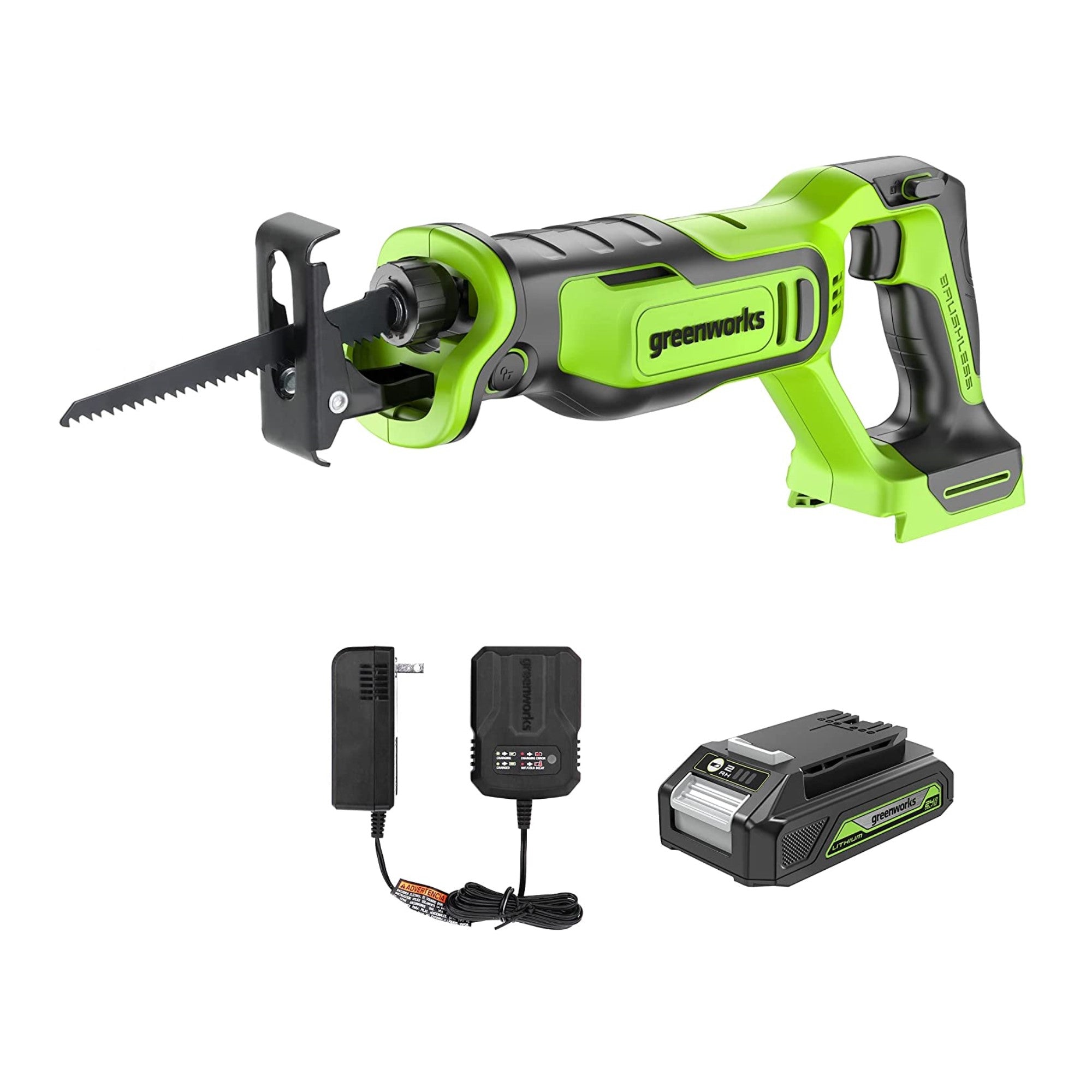 24V Cordless Battery Reciprocating Saw w/ 2.0Ah Battery  Charger - Mycitystee