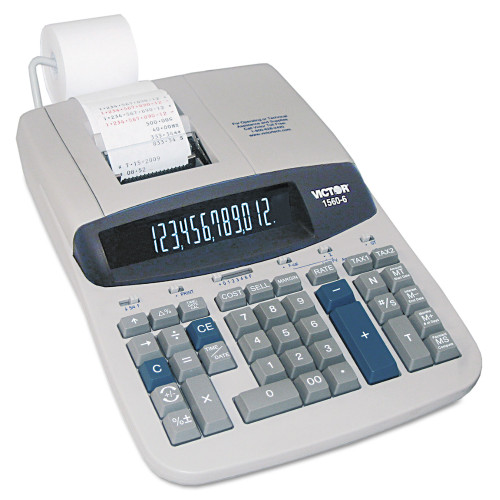 Victor 1560-6 Two-Color Ribbon Printing Calculator， Black/Red Print， 5.2 Lines/Sec - Mycitystee