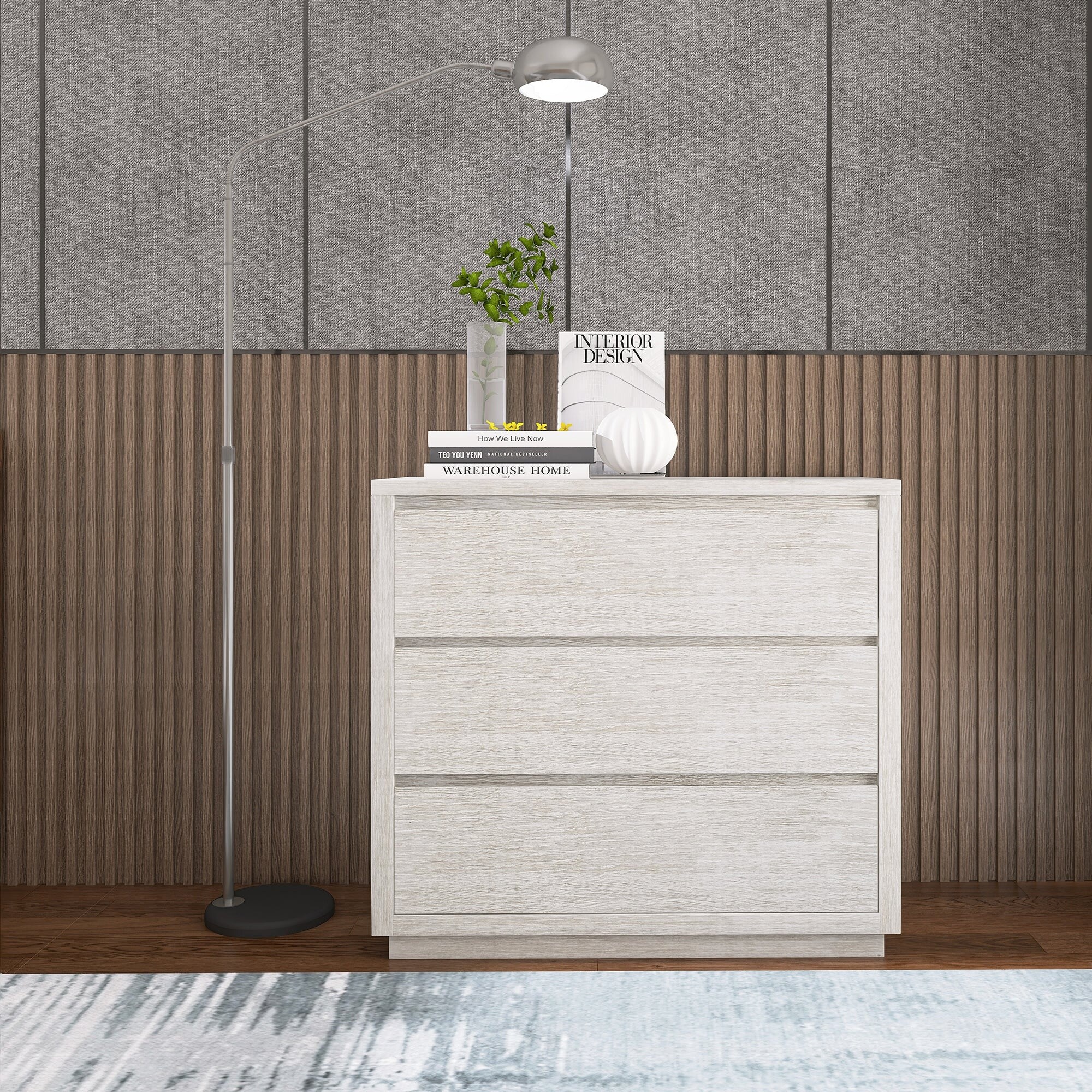 3-Drawer Wood Chest for Bedroom， Living Room - - 37427036 - Mycitystee