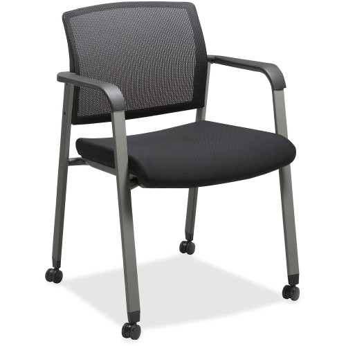 Lorell Mesh Back Guest Chairs with Casters (30953) - Mycitystee