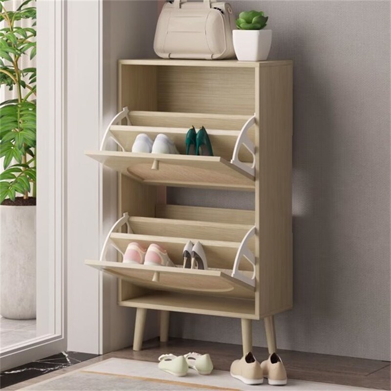 Rattan Shoe Cabinet with 2 Flip Drawers - - 37954066 - Mycitystee