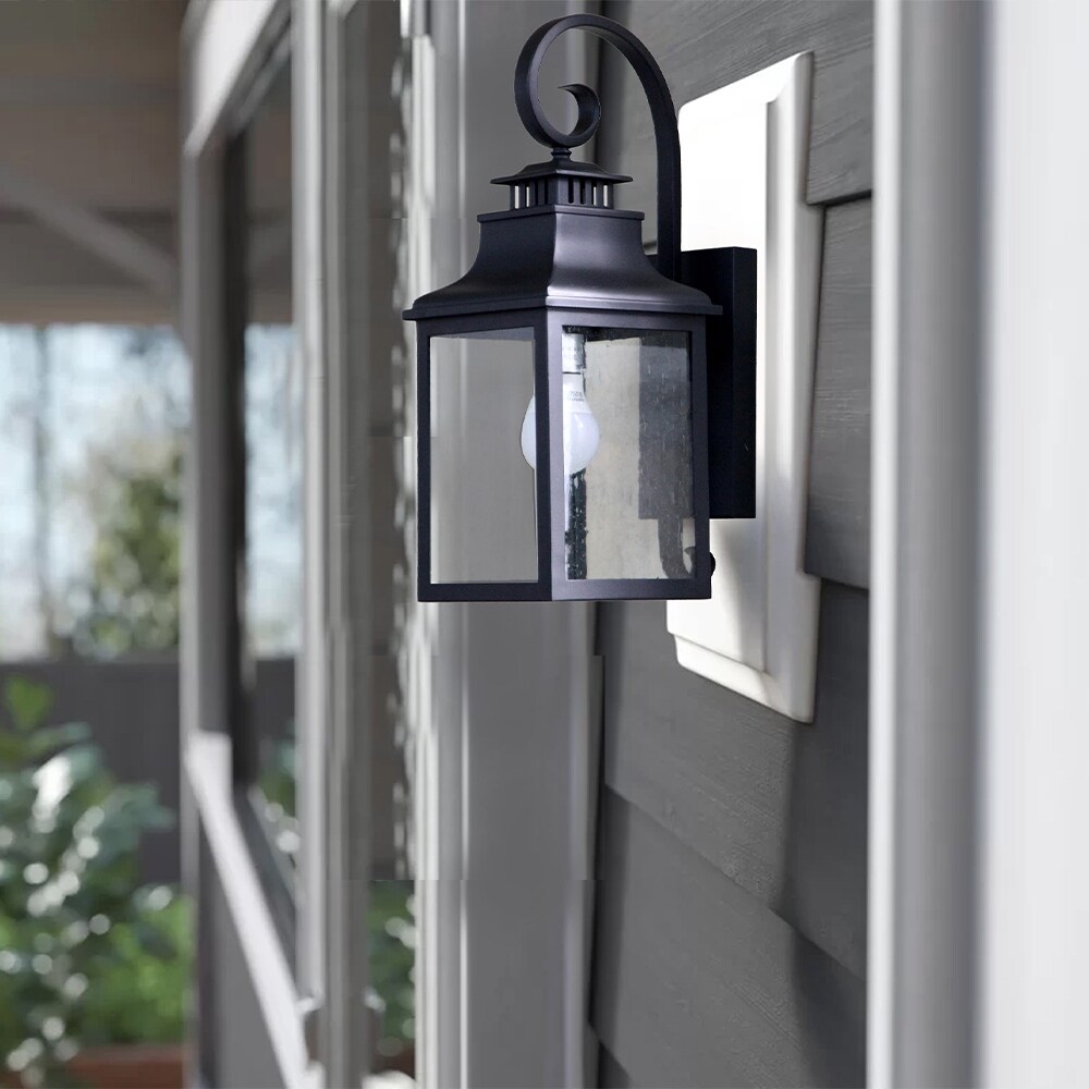 Morgan 1 Light Exterior Wall Lamp in Black Finish - Black Finish Shopping - The Best Deals on Outdoor Wall Lanterns | 38883559 - Mycitystee