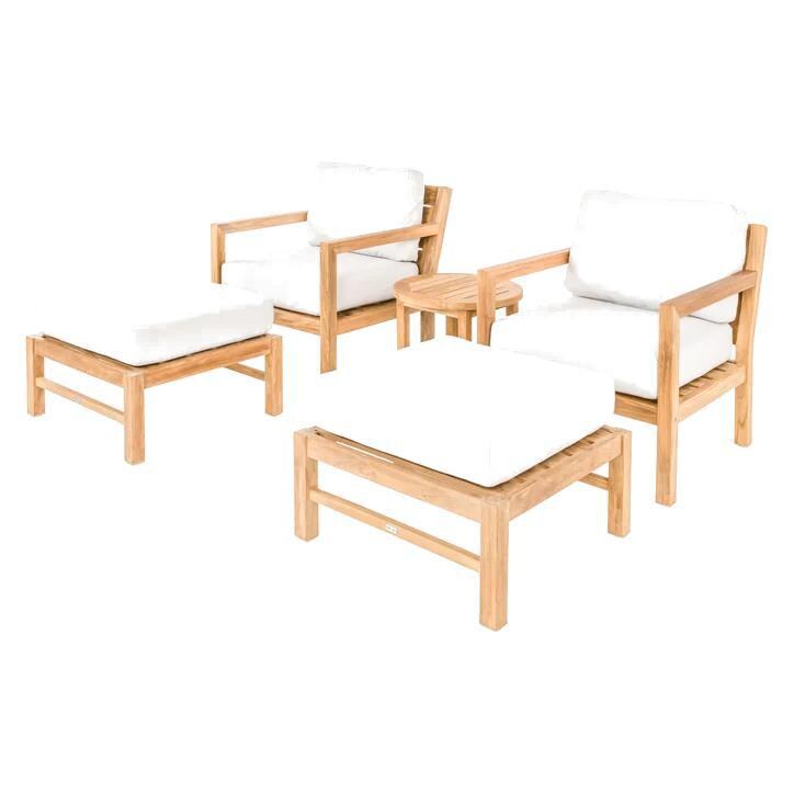 Signature Sabine Landing 5 Piece Teak Patio Seating Set - Mycitystee