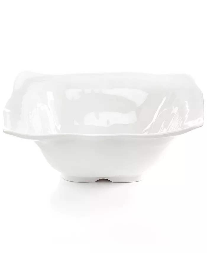 Q Squared White Ruffle Melamine Serving Bowl - Mycitystee