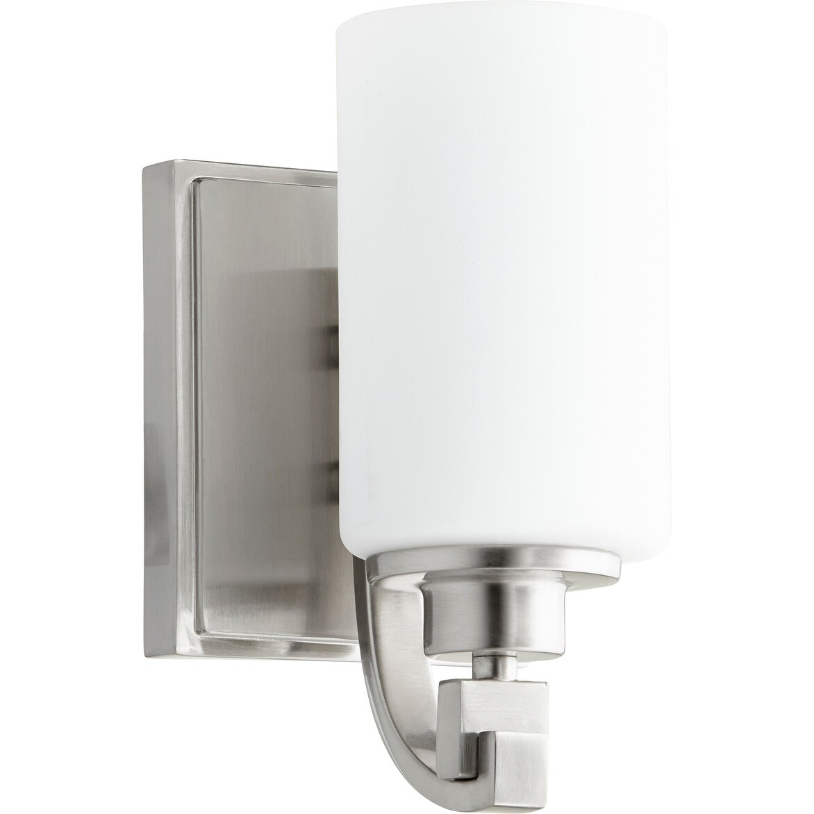 Quorum International Lancaster Family Satin Opal Long Cylinder Glass Vanity or Sconce Family， 1 Light. - Mycitystee