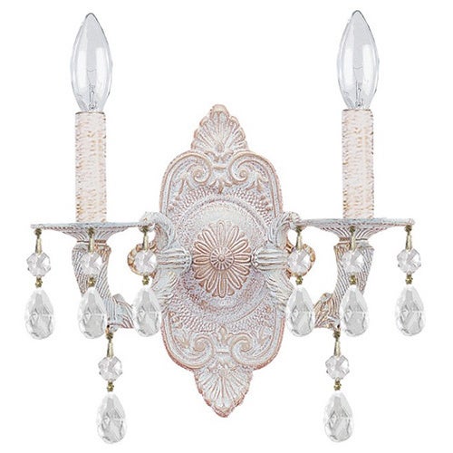 Sutton 2-light Antique White Wall Sconce - Mycitystee