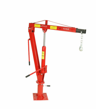 Dragway Tools 1 Ton Crane w/ Swivel Base Hydraulic Jack  Foldable Arm - Mycitystee