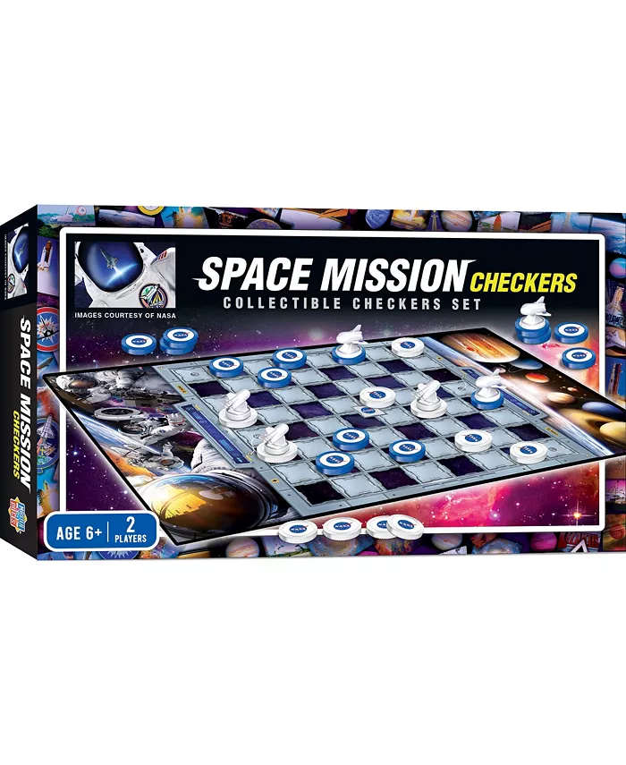 MasterPieces Puzzles Officially licensed NASA Checkers Board Game ages 6+ - Mycitystee