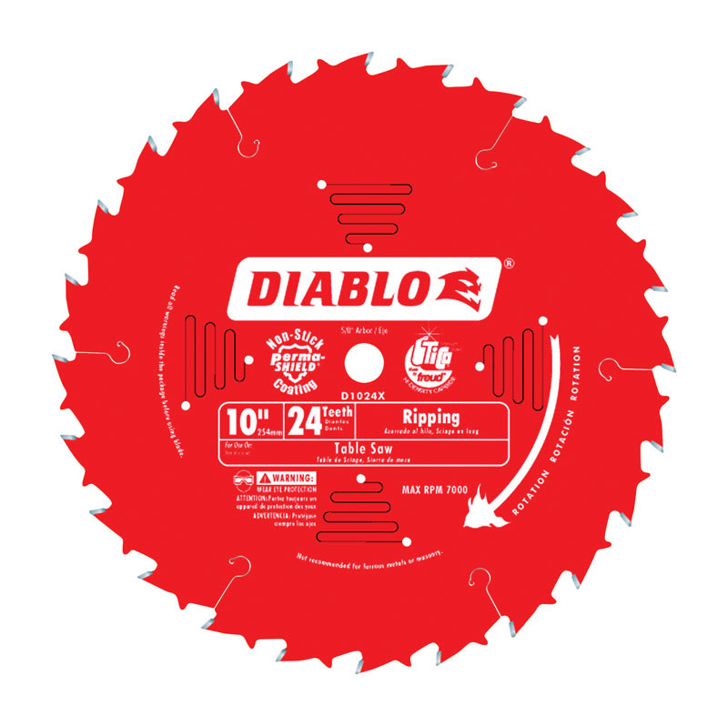 Diablo 10 in. D X 5/8 in. Carbide Tip Ripsaw Blade 24 teeth 1 pc - Mycitystee