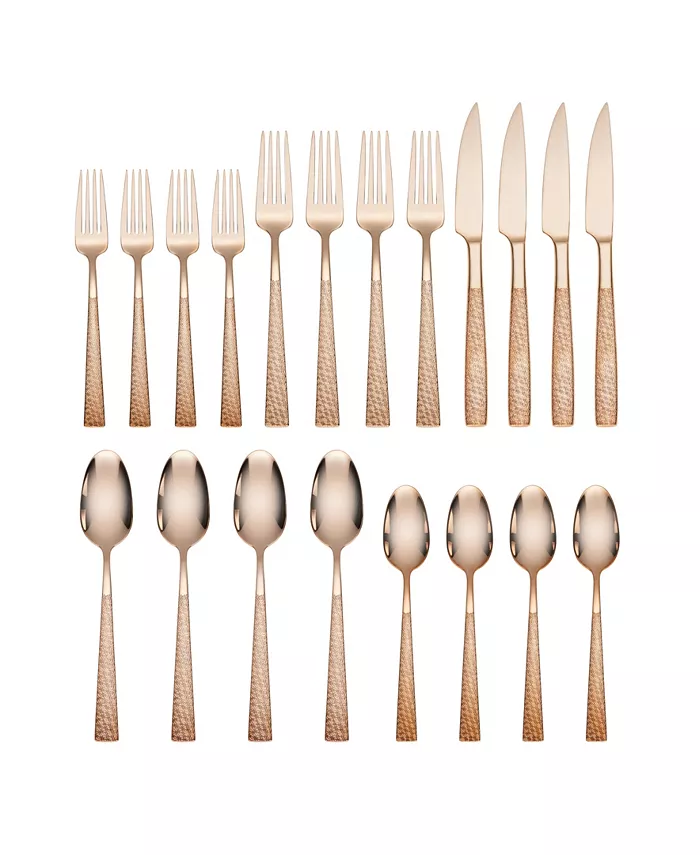 Hampton Forge Rose in Full 18 10 Stainless Steel 20 Piece Set， Service for 4 - Mycitystee