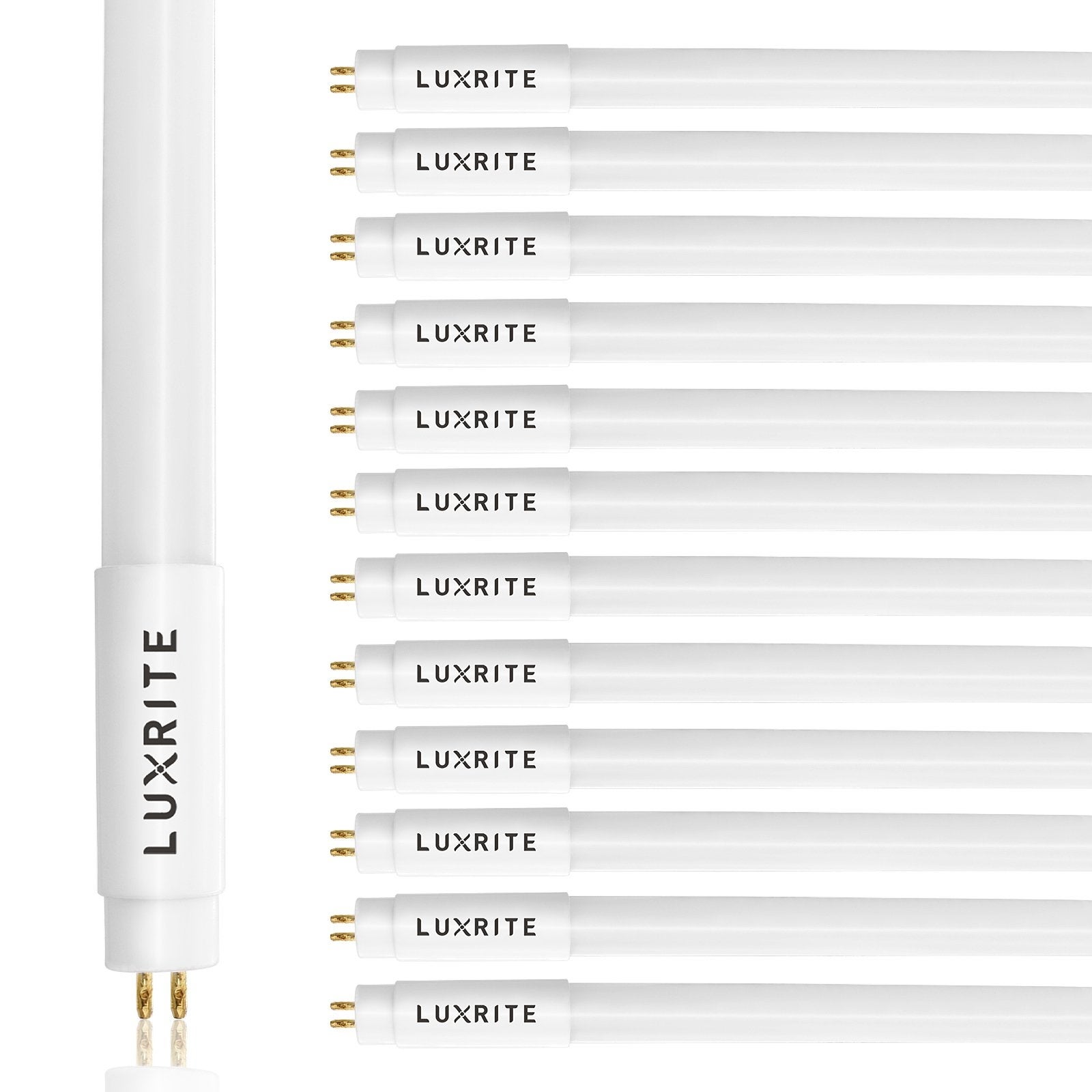 Luxrite 12-Pack 4FT T5 LED Tube Lights 24W=54W 3500K Natural White Ballast and Ballast Bypass Compatible Damp Rated - 12 - Mycitystee