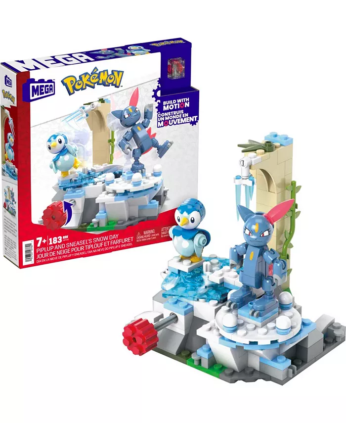 Mega Construx Pokemon Piplup and Sneasel's Snow Day Piece Building Set - Mycitystee