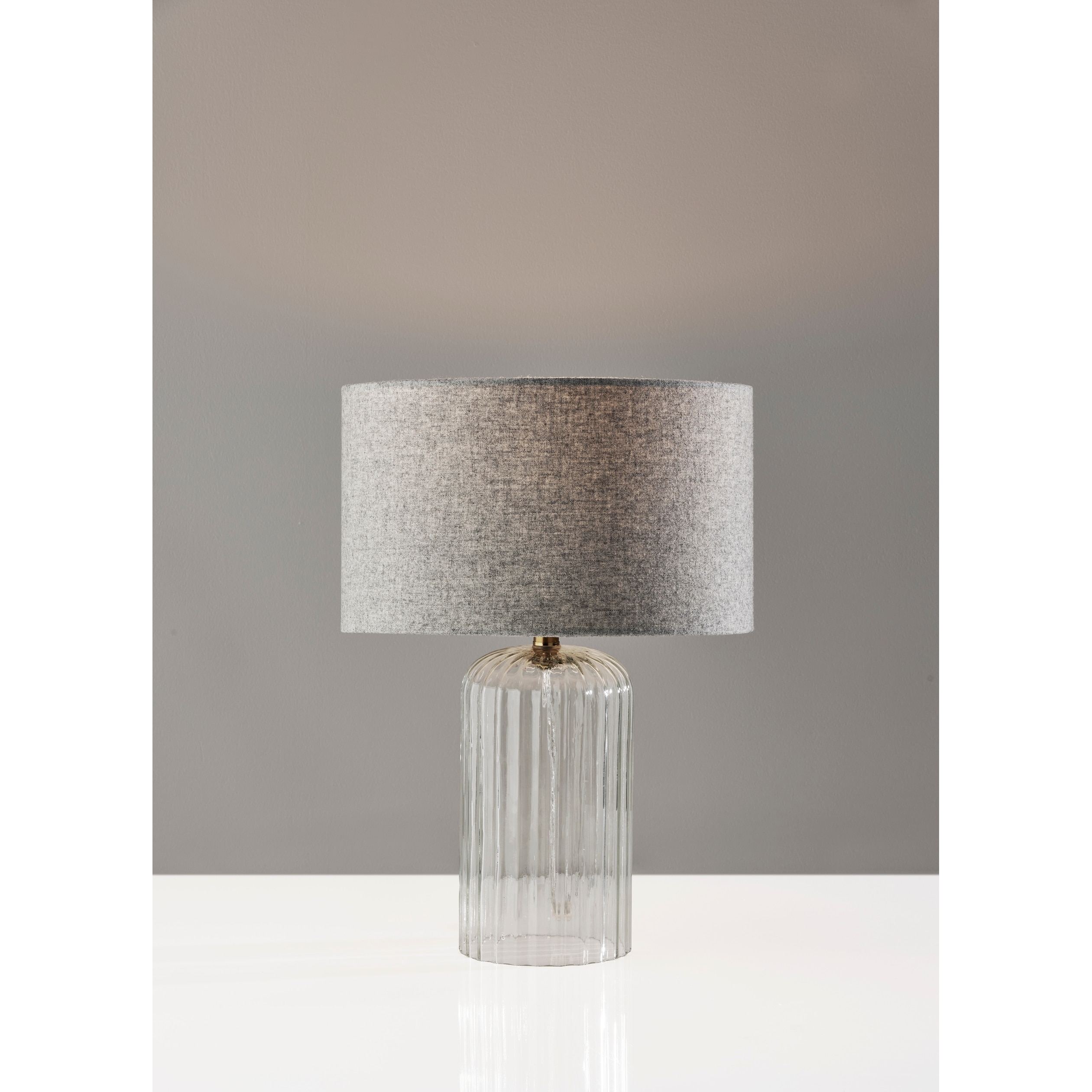 Carrie Ribbed Glass Small Table Lamp - Mycitystee