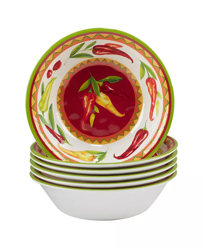 Certified International Certified Red Hot 6 Piece Melamine All Purpose Bowl - Mycitystee