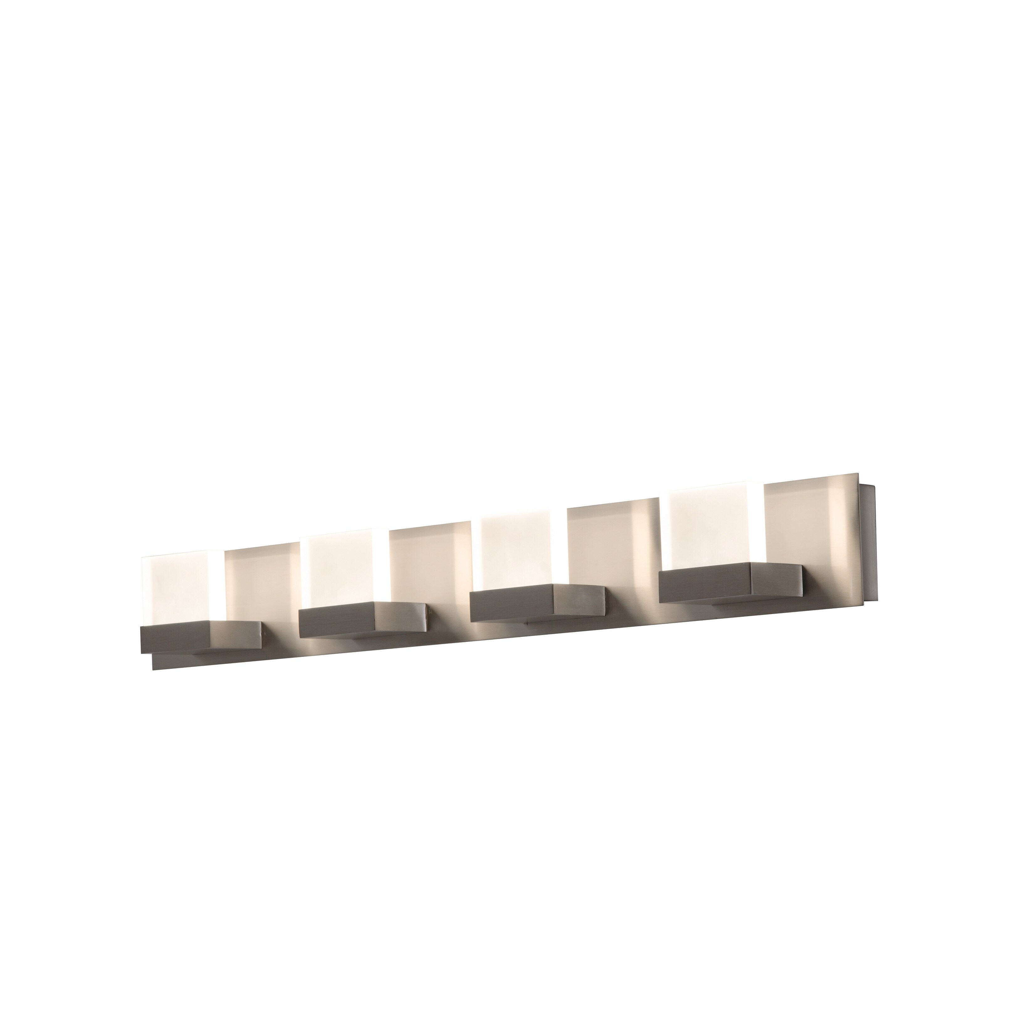 Arlo 4-light ADA Satin Nickel LED 120V Vanity， Frosted Acrylic Shade - Mycitystee