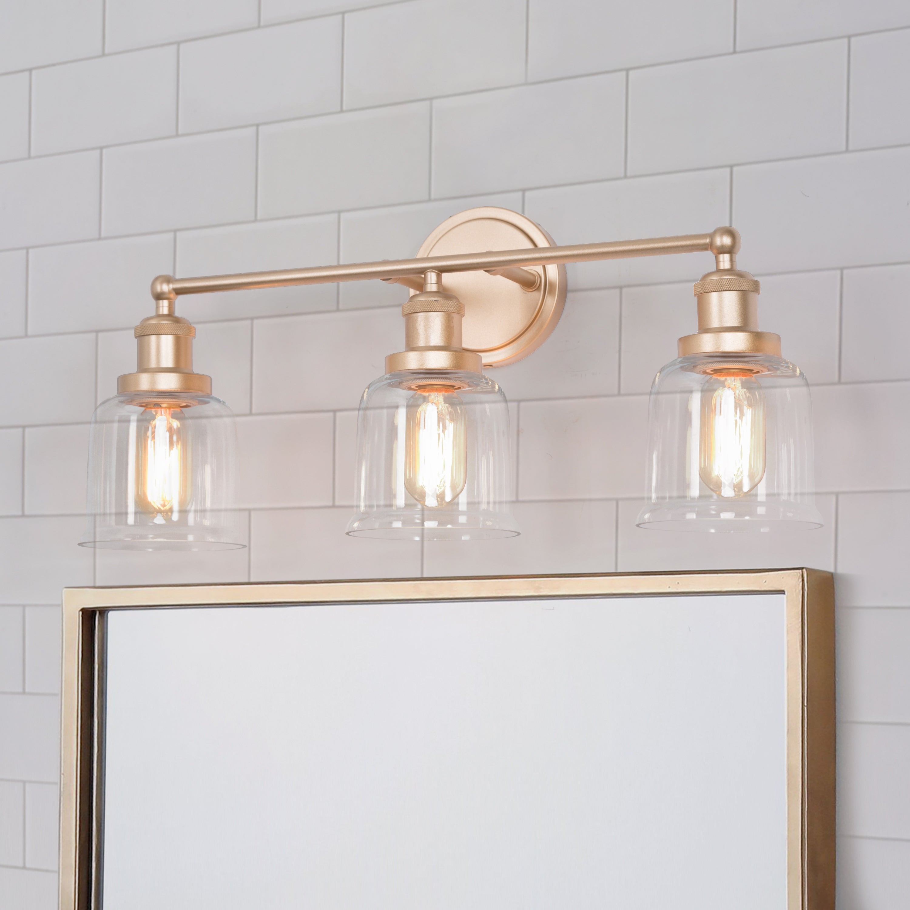 Mid-century Modern Bathroom Vanity Lights Glass Wall Sconce for LED Bulbs - Mycitystee