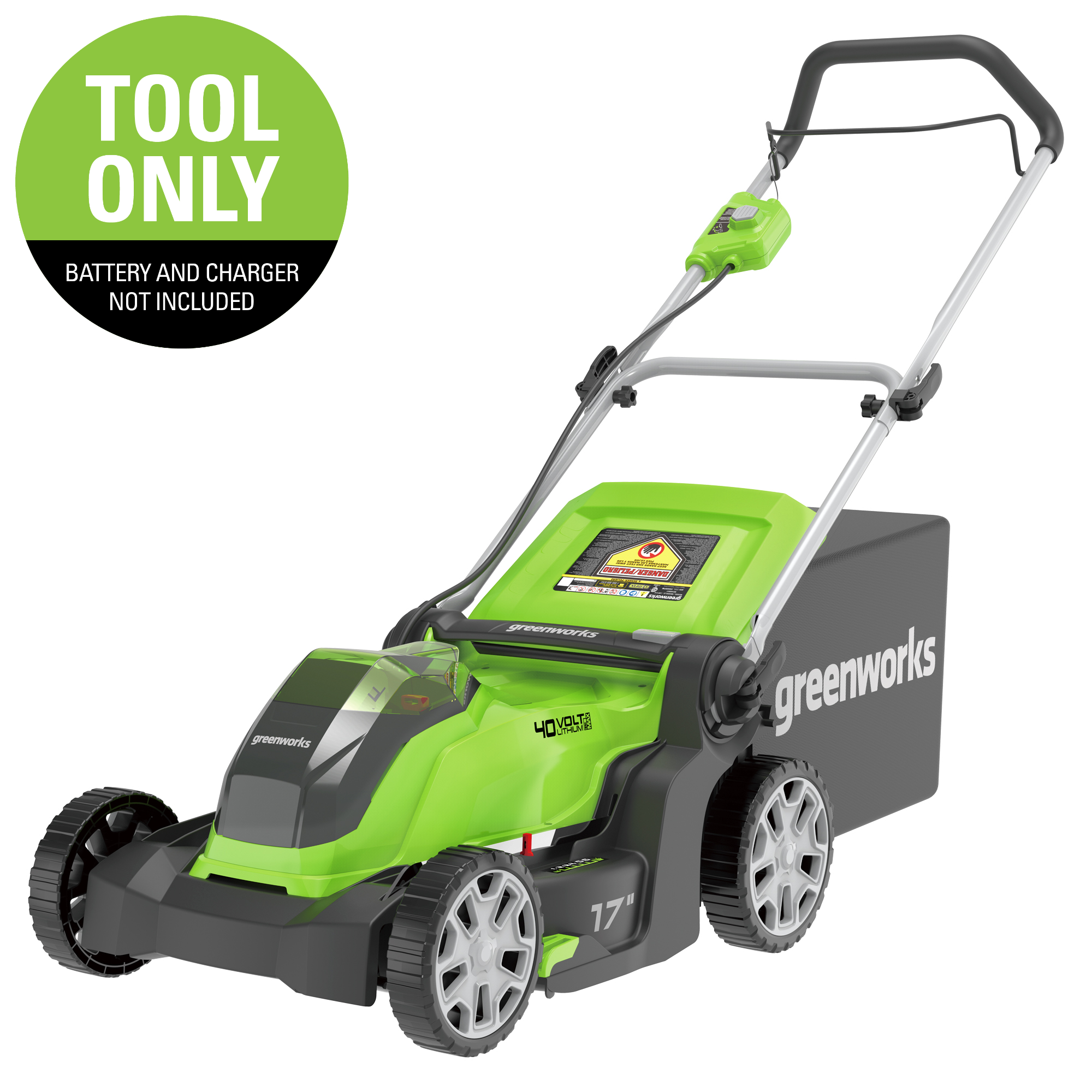 40V 17-Inch Cordless Lawn Mower (Tool Only) | Greenworks - Mycitystee
