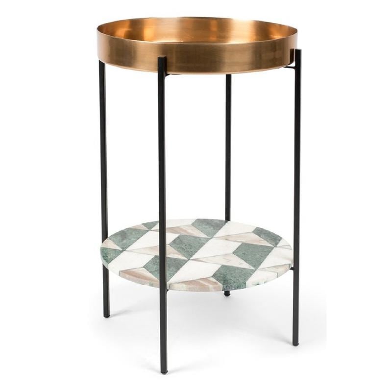 Bold Monkey Another Marble Tray Top End Table - Mycitystee