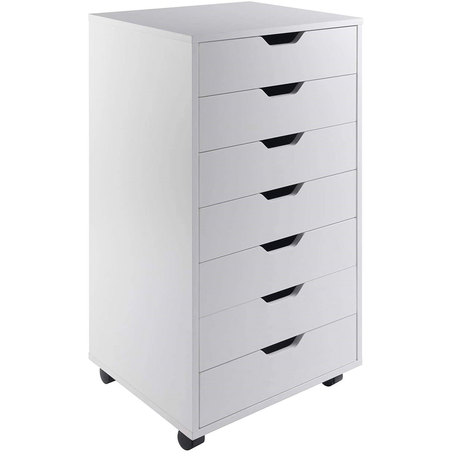Modern Scandinavian Style 7-Drawer Storage Cabinet Chest in White Finish - - 36214994 - Mycitystee