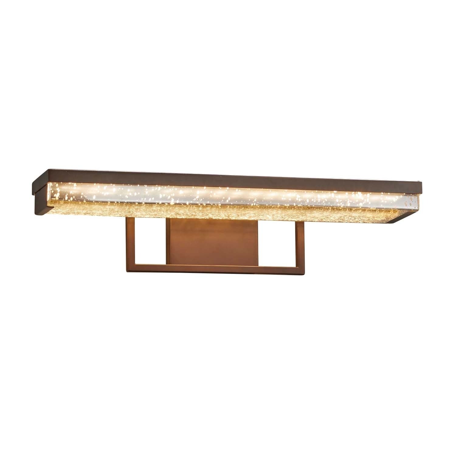 Copper Grove Eindhoven 20-inch Dark Bronze LED Linear Bath Light with Mercury Glass Shade - Mycitystee