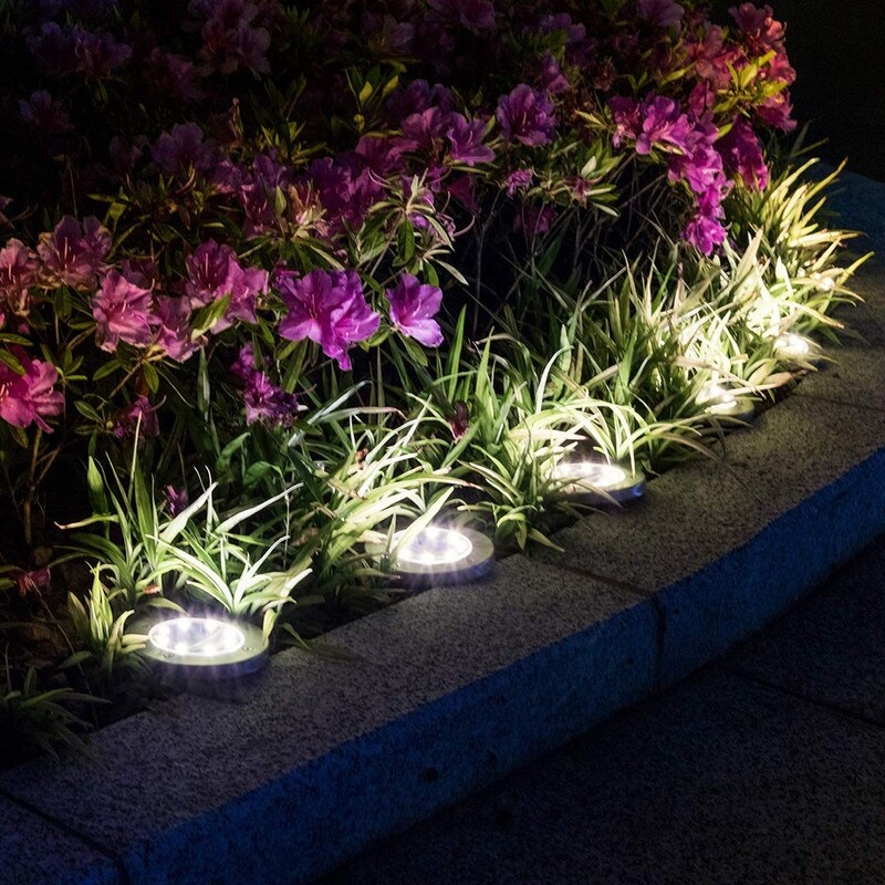 Solar Ground LED Lights In-Ground Disk Garden Lights (12 Pack/4 Pack) - Mycitystee