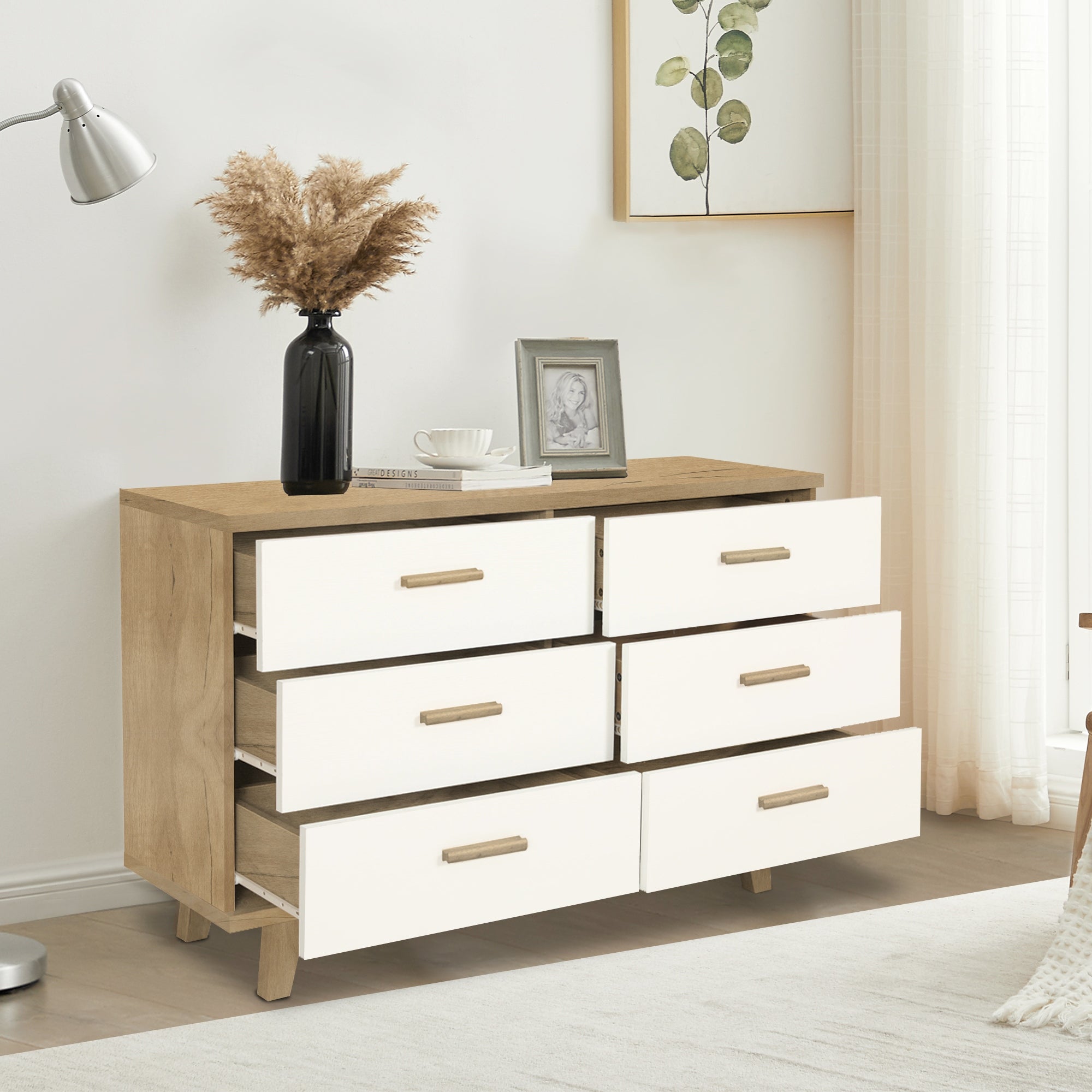 Modern Farmhouse Storage Cabinet with Drawers for Living Room，Dining Room - - 37219274 - Mycitystee