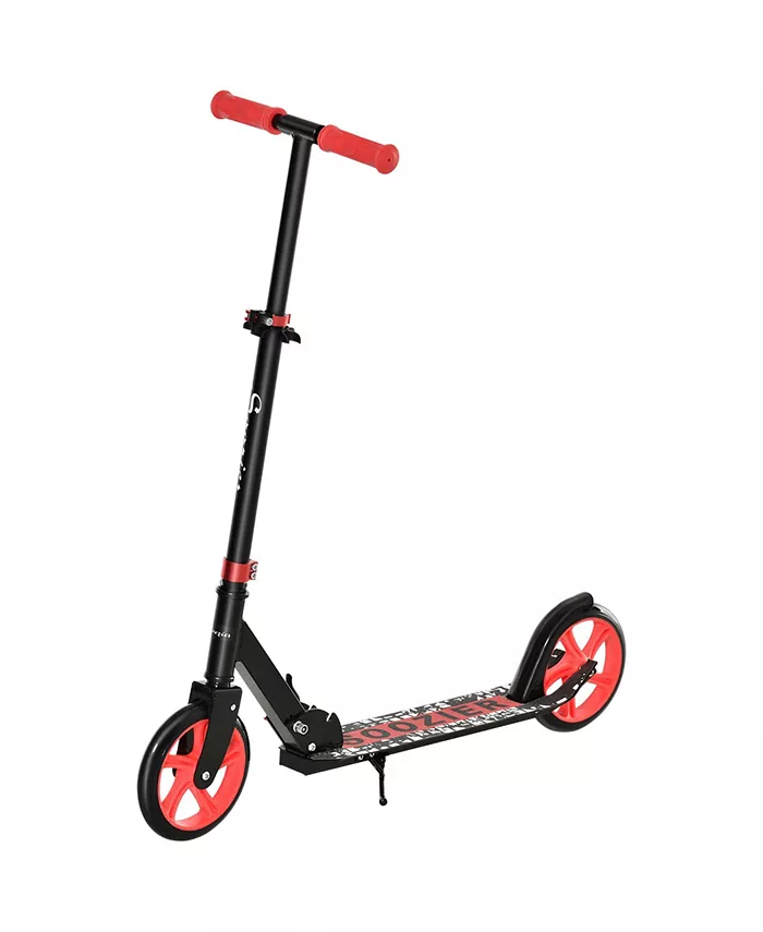 Soozier Foldable Kick Scooter Adjustable Handlebars and Rear Wheel Brake - Mycitystee