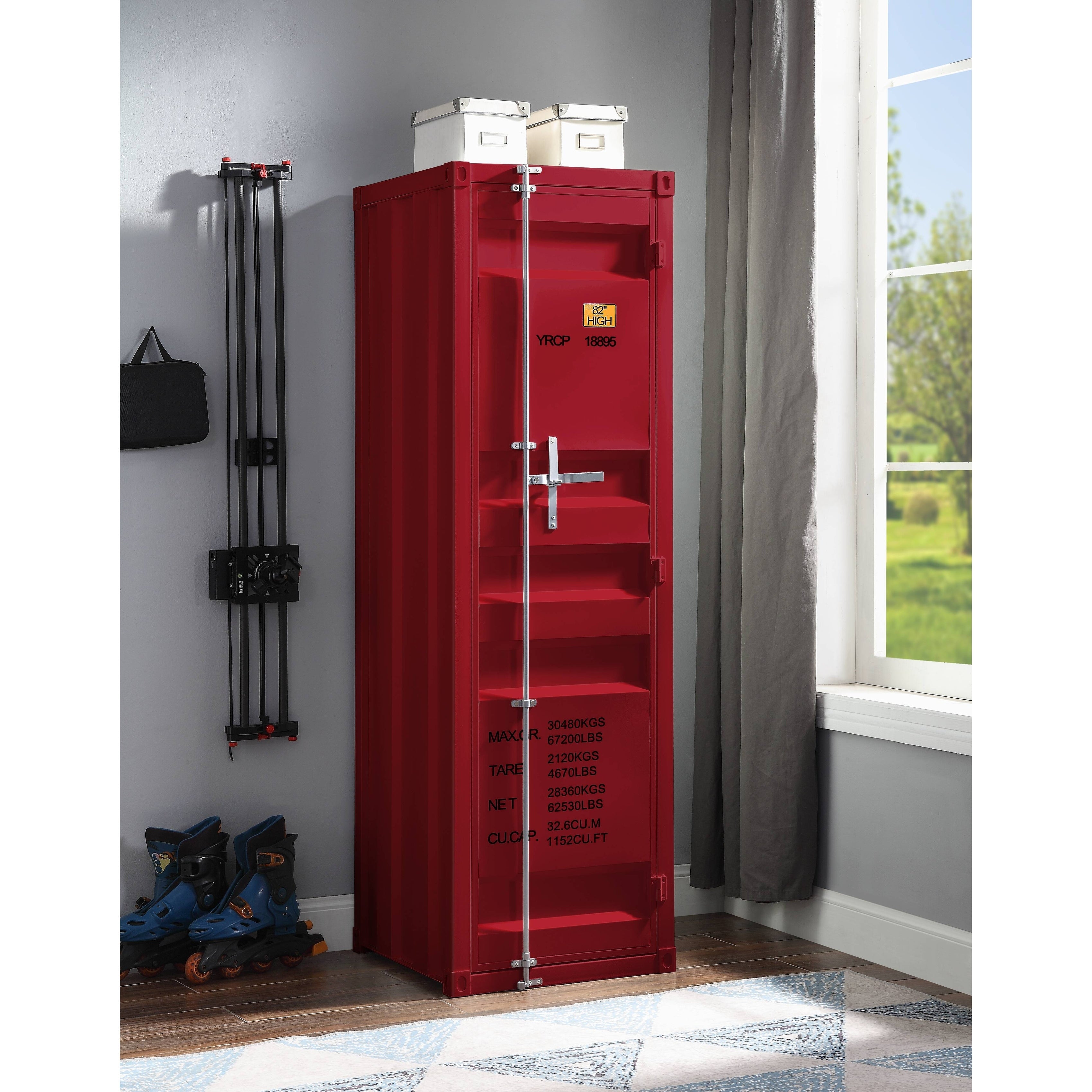 ACME Cargo Wardrobe with 1 Door in Red - - 28232591 - Mycitystee
