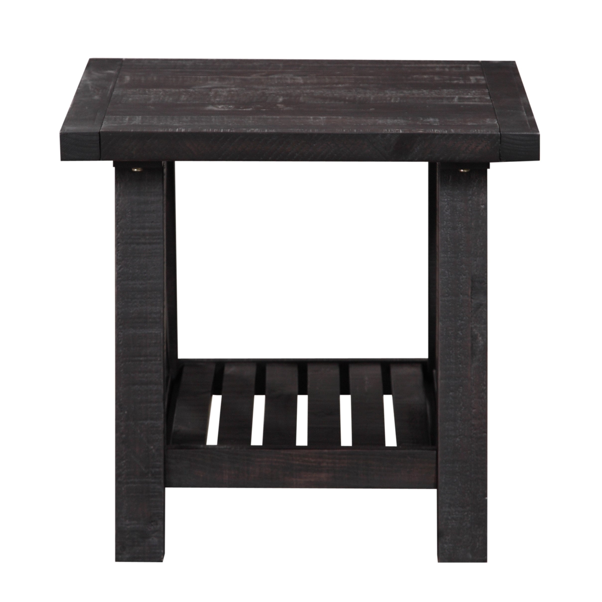Pine Wood End Table with Exposed Hardware， Brown - Mycitystee