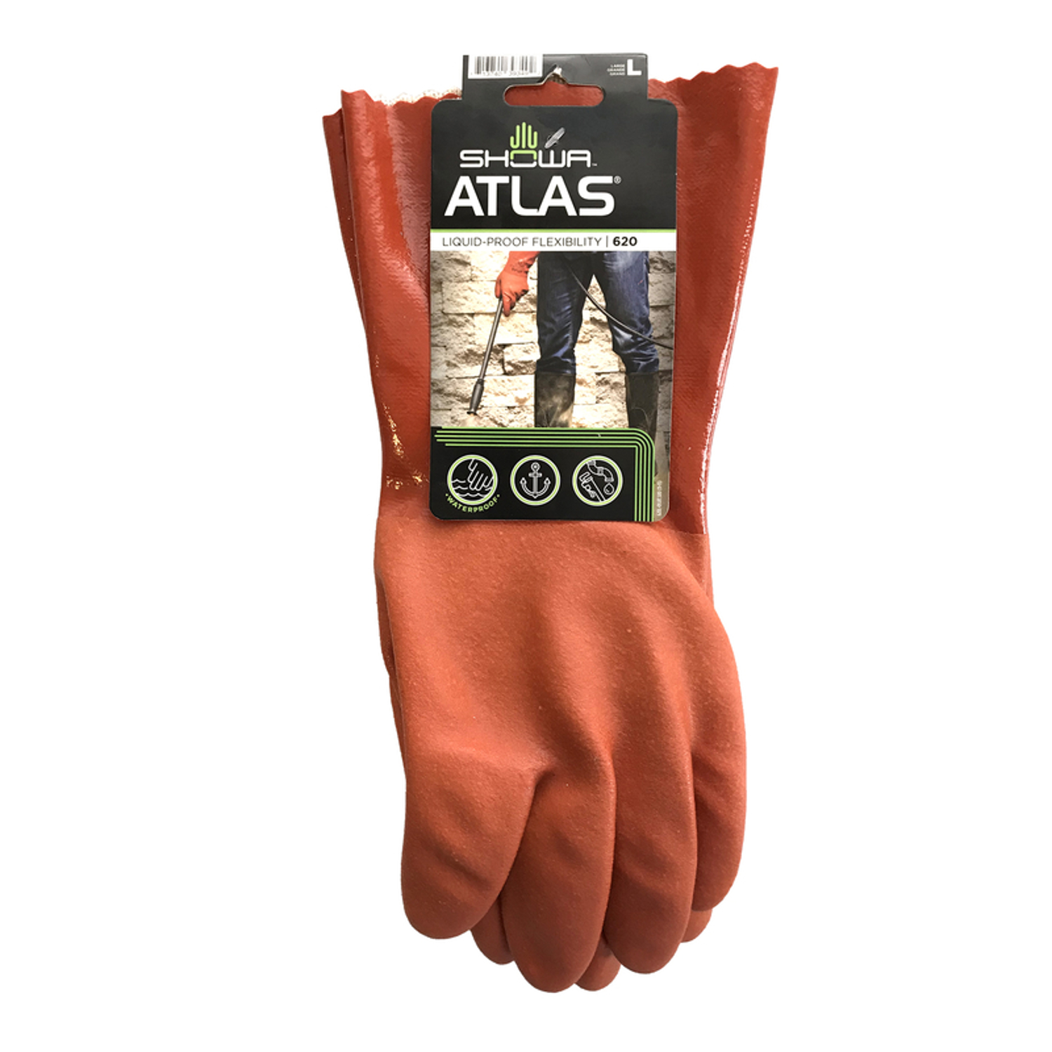 Atlas Unisex Indoor/Outdoor Chemical Gloves Orange L 1 pair - Mycitystee