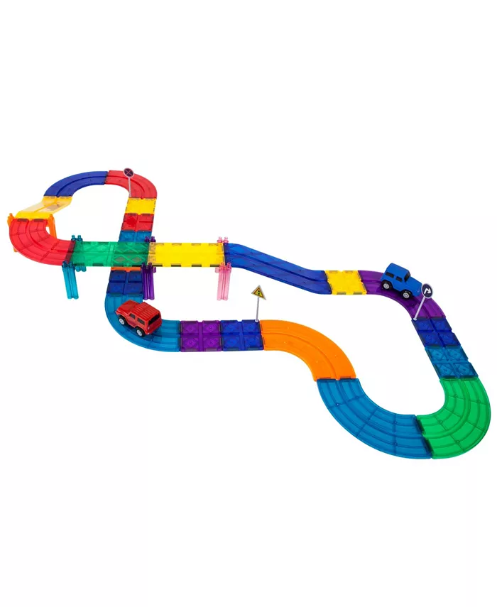 PicassoTiles Race Car Track Building Block Educational Toy Set， 32 Piece - Mycitystee