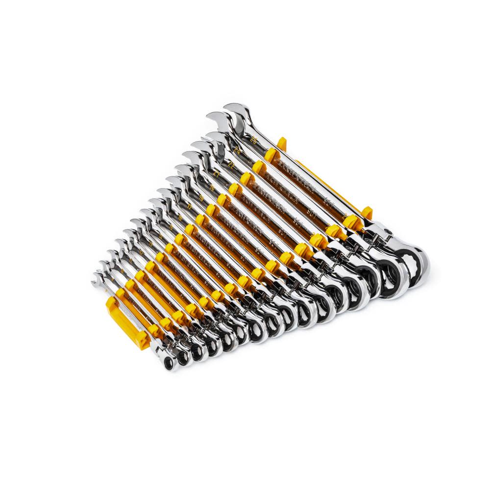 GEARWRENCH 16 Pc 90T 12 Point Flex Head Ratcheting Combination Metric Wrench Set 86728 from GEARWRENCH - Mycitystee