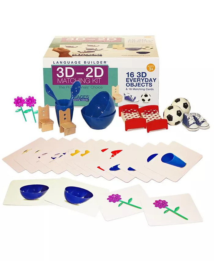 Stages Learning Materials Language Builder 3D-2D Matching Kit， Everyday Objects - Mycitystee